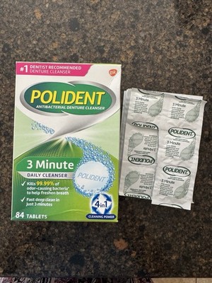 Polident 3 Minute Denture Cleanser Tablets 40 Count