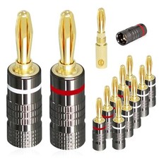 12 Pièces Fiches Bananes, 24K Connecteur Plaqué Or 4,5 mm Fiche Banane pour H...