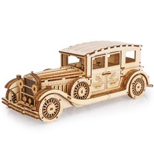 3D Wooden Puzzle for Adults, Mechanical Classic Car Puzzle, DIY Vintage Vehic...