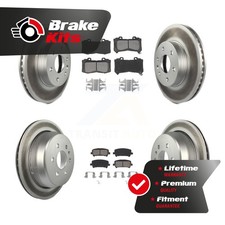 Front Rear Coat Disc Brake Rotors Semi-Metallic Pad Kit For 2015-2020 GMC Canyon