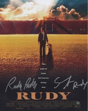 Sean Astin & Rudy Ruettiger autographed signed 11x14 photo JSA Rudy