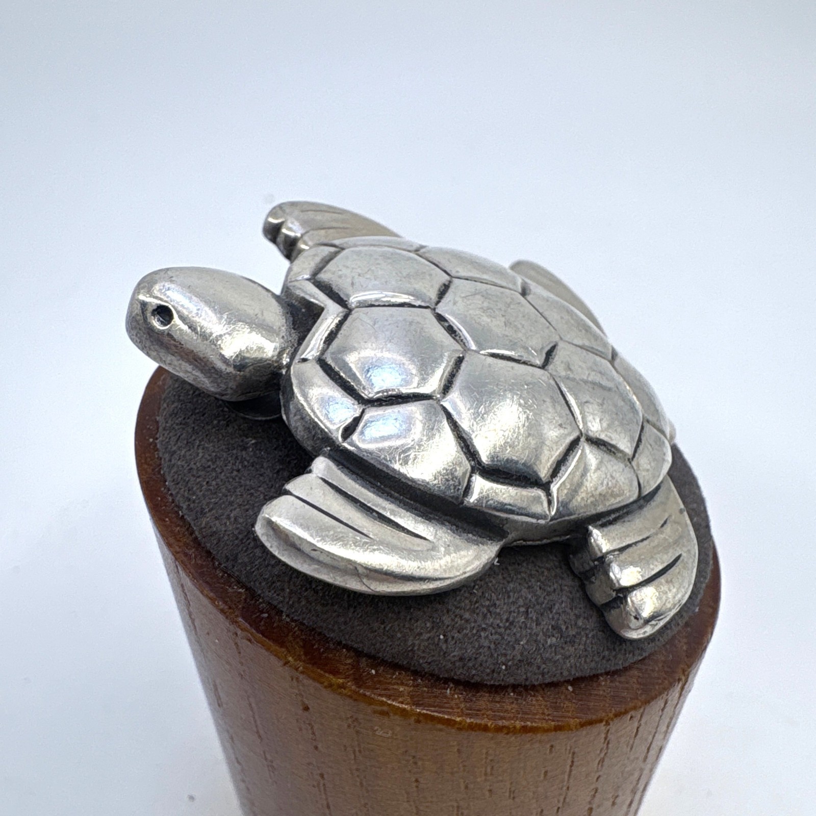 VTG Solid Sterling Silver 925 Turtle Design Brooc… - image 2