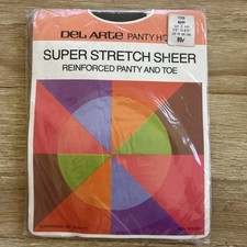 Vintage DEL ARTE Pantyhose Super Stretch Sheer Reinforced Panty Toe NAVY Size C
