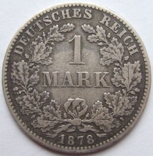 M&uuml;nze Deutsches Reich Kaiserreich Silber 1 Mark 1878 C in fast Sehr sch&ouml;n