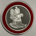Christmas Snowman Proof Collector Coin 1 Troy Oz .999 Fine Silver Rare Round 999