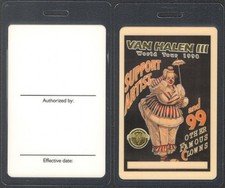 1998 Van Halen III World Tour Laminated Pass Foil Art OTTO Roth Hagar Eddie Alex