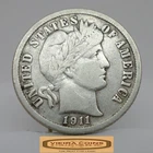 1911-D Barber Silver Dime, 90% Silver - #C58560NQ