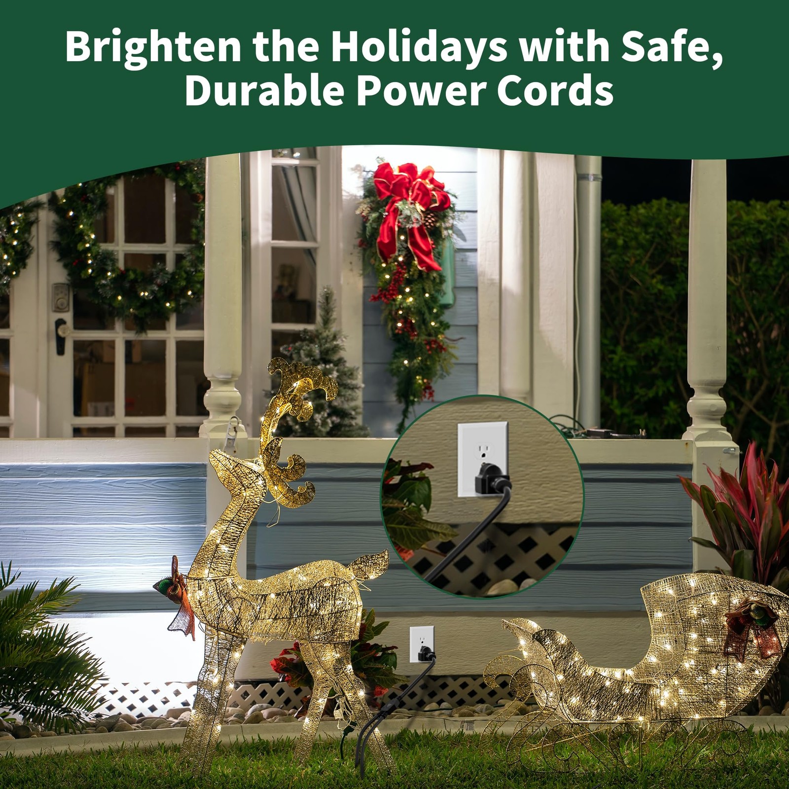 3-Prong Y Splitter Power Extension Cord 1 FT, Straight Plug 1 to 2 Way Outlet...