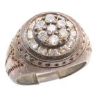 925 Sterling Silver Vintage Ring CZ Floral Cluster Statement Band Sz 10 RG35546