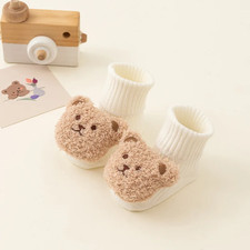 Cute Cartoon Bear Baby Socks for Boys Girls Spring Autumn Soft Cotton anti Slip