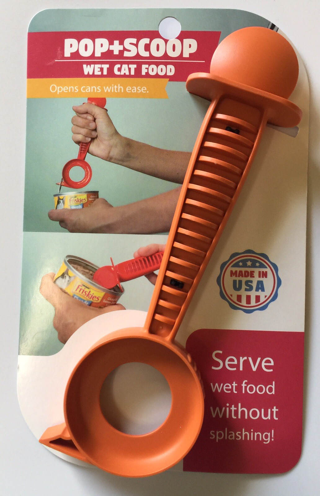 Pop Scoop Wet Cat Food Can Opener and Serving Spoon Dishwasher Safe USA
