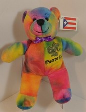 Symbolz 2003 Puerto Rico - Isle of Enchantement - tie dye Plush Bean Bear NWT