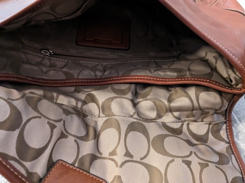Coach Brown Leather Handbag Hobo Buckle Flap Front Brand New - Picture 20 of 22