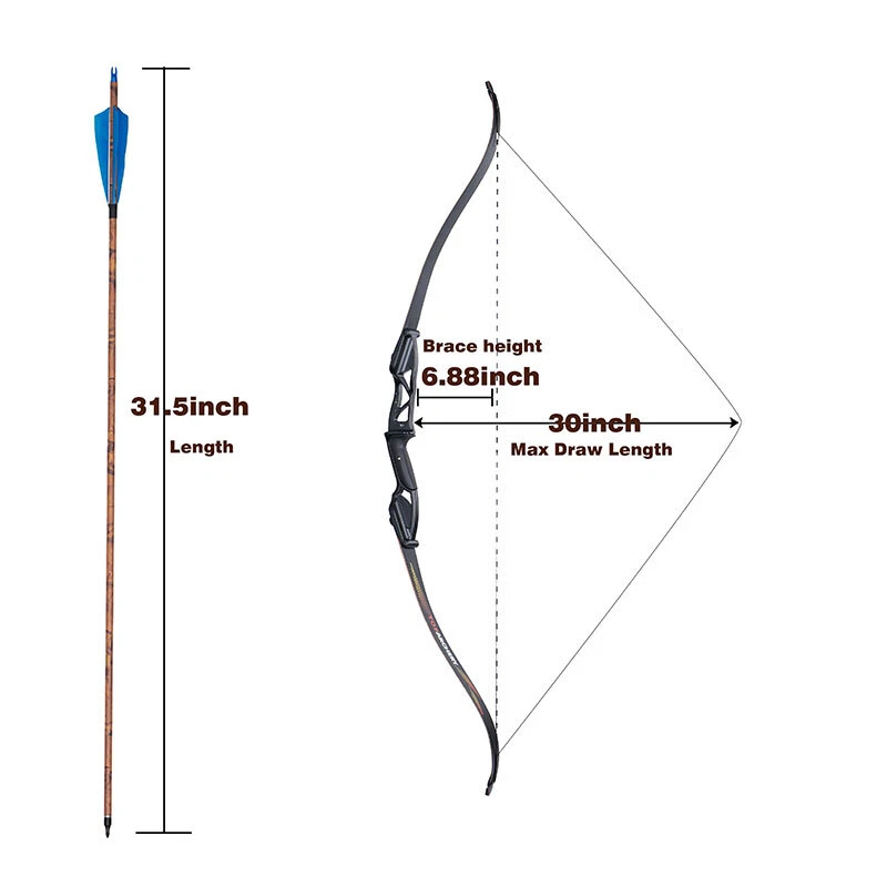 56" 18-50lbs Archery Takedown Recurve Bow  Metal Riser for Bow Hunting Target - Image 4 of 4