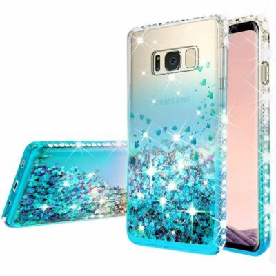 For Samsung Galaxy S8 Plus Case Hybrid Liquid Glitter Bling Diamond Phone Cover