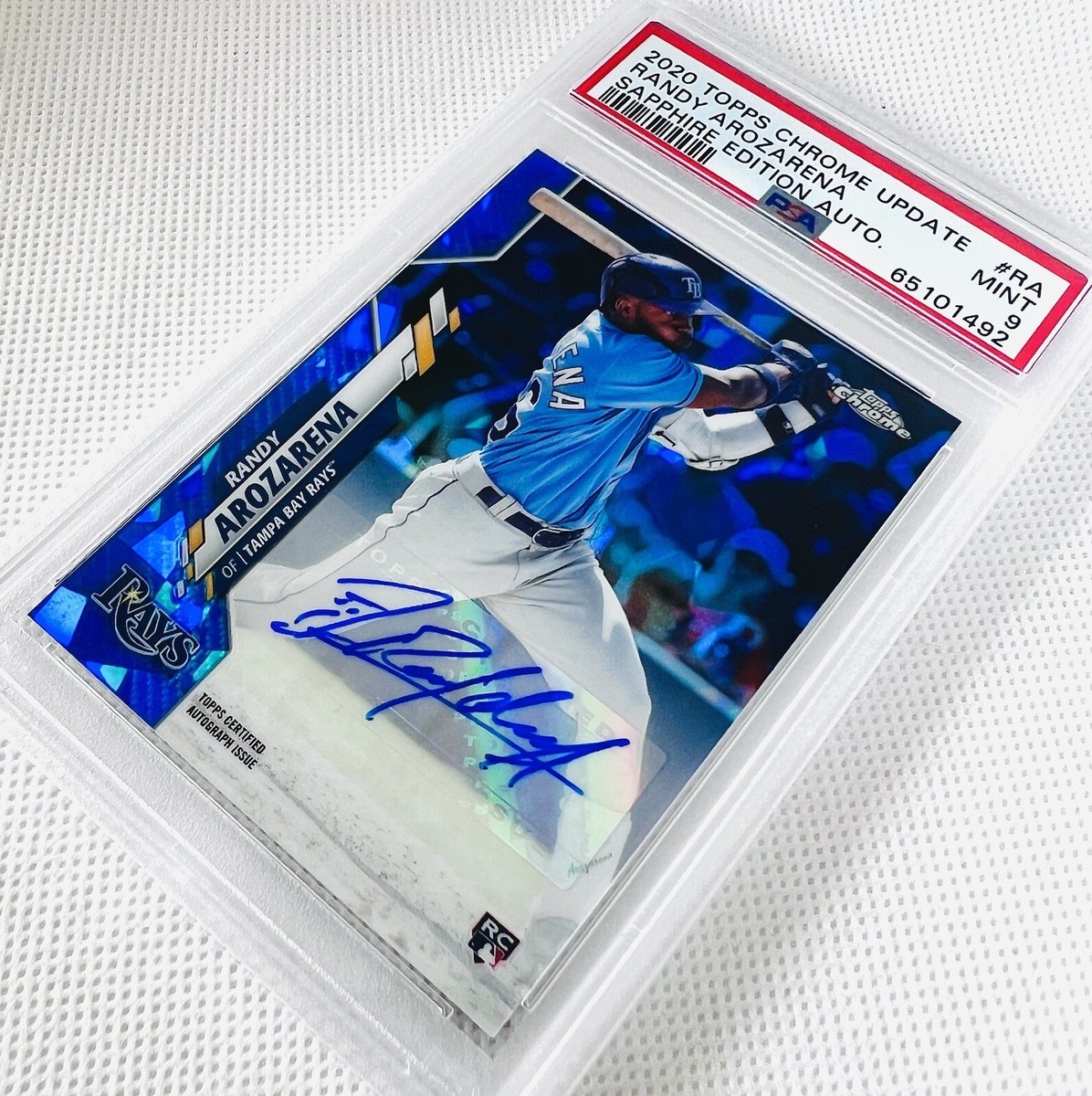 2020 Topps Chrome Sapphire Randy Arozarena RC Auto SP Rookie Card