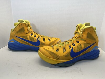 Nike Hyperdunk 2014 653640-747 Blue Yellow Basketball NBA Size 11.5 Kobe
