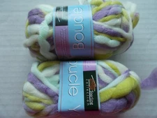 Sterling Collection Boucle roving yarn, lavender/white/lime, lot of 2