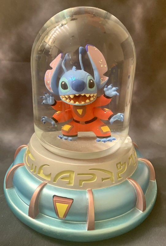 Disney Stitch Experiment 626 Snow Globe, Lights Up & Plays Alien Music, RARE