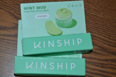 2X NEW Kinship Mint Mud Deep Pore Detox Mask Travel Size 0.26 oz lot of 2