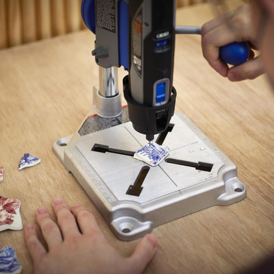 Drill Press Rotary Tool Workstation Stand with Wrench - Mini Portable Press &...