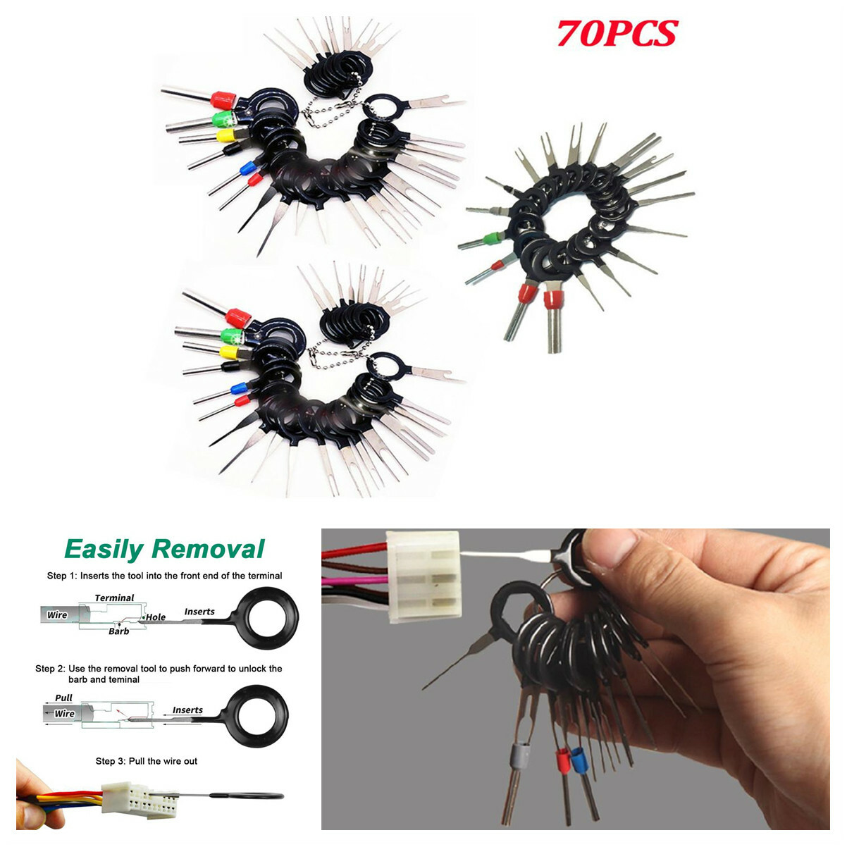 Motorcycle Wire Terminal Removal Tool Harness Connector Needle Picking Extractor