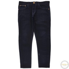 Jeans 3X1 NYC Ribete Denim Azul Algodón Frente Plano 5 Bolsillos 34W