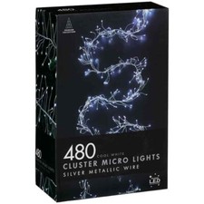 Micro rice 480 LED Cluster Christmas Lights in Cool White Decor