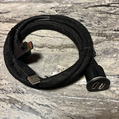 USB 3.0 & HDMI to HDMI + USB3.0 AUX Extension Dash Panel Waterproof Car Flush