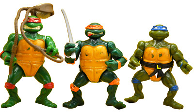 Teenage Mutant Ninja Turtles Set of 3 Playmates Toys 1991