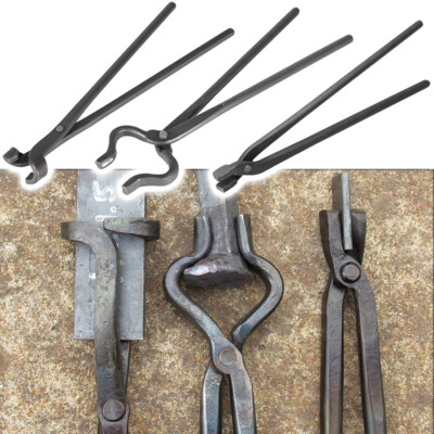 Knife Making Tongs Set Tools Blacksmith Bladesmith Tong Vise Anvil Forge 3PCS