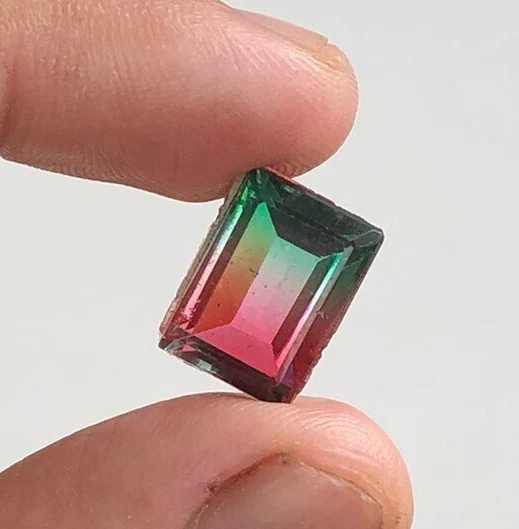 Turmalina bicolor de 8 quilates, piedra preciosa doblete de turmalina bicolor de alta calidad Foto 2 de 4