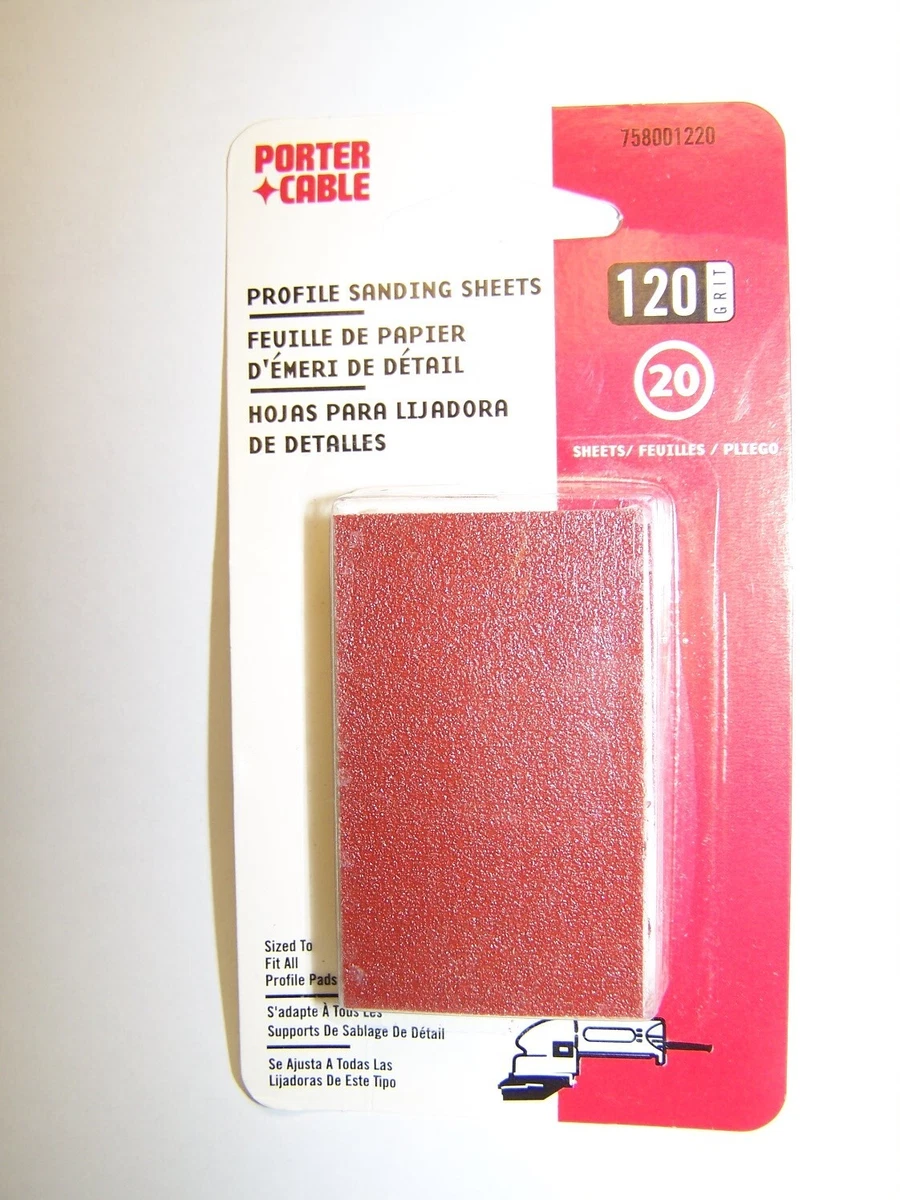 2 pks PORTER CABLE Profile 120 Grit 20 per 40 total profile