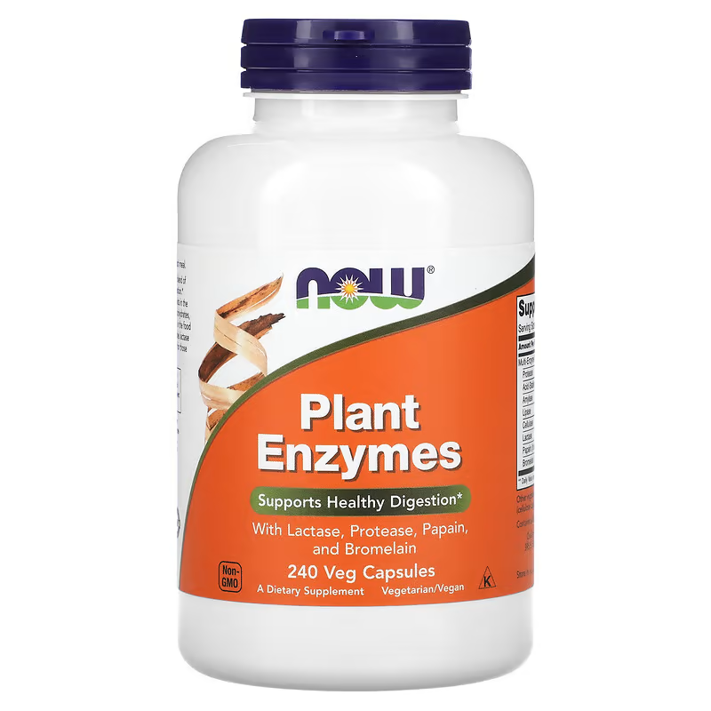 NOW Foods Plant Enzymes 240 Veg Caps | Broad-Spectrum Digestive Support
