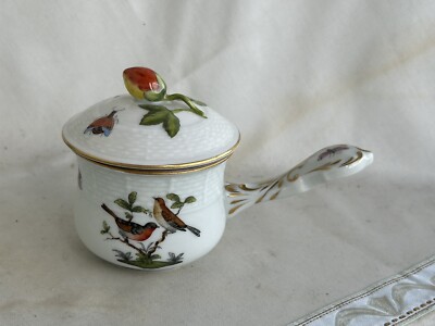 Schöne Herend Deckel-Tasse in Dekor RO / Rothschild