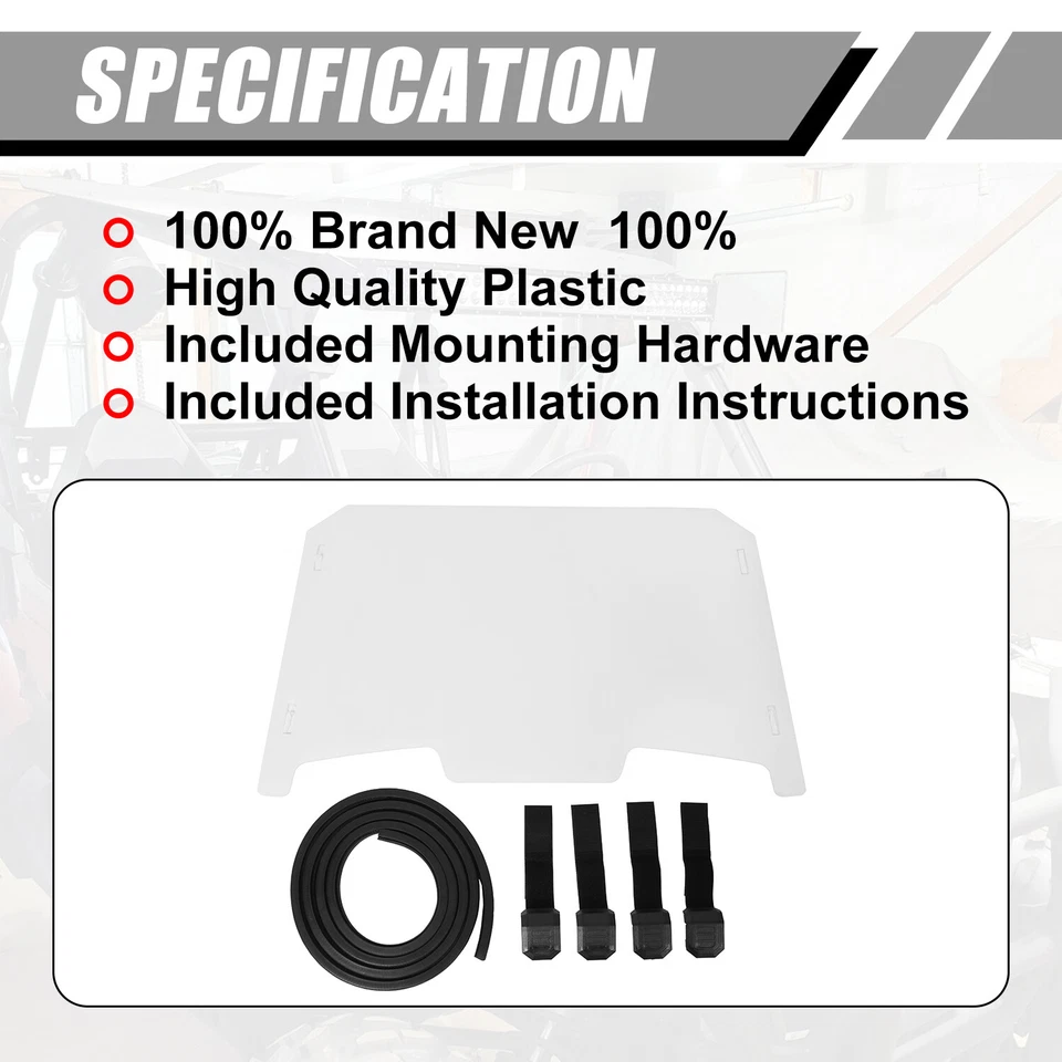 Front Full Windshield Scratch Resistant For 2019-23 Polaris RZR XP 4 1000 Turbo - Image 3 of 4