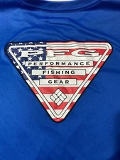 COLUMBIA PFG Long Sleeve Shirt * Omni-Shade * Bright Royal Blue * XXL