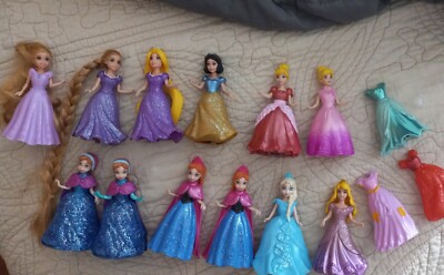 Lot Of 12 Dolls 15 Dresses Disney Princess MagiClip Dress Magic
