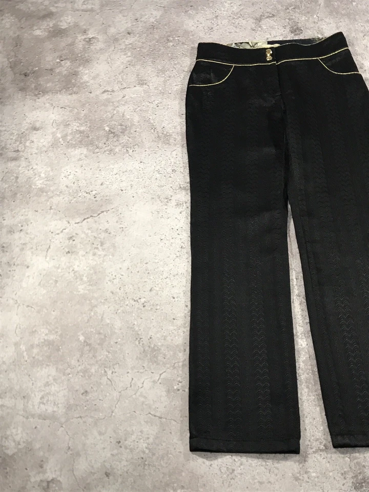 Pantalones de mujer Roberto Cavalli patrones negros EE. UU. 10 Foto 2 de 4