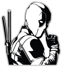 Deadpool Silhouette Cartoon Sticker Bumper Decal - ''SIZES''