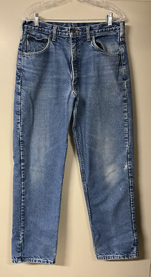 Carhartt FLANNEL LINED Relaxed Fit Denim Jeans Work Wear 34 x 32