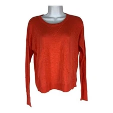 So Womens Orange Lightweight Knit Pullover Sweater Size S Cotton/Acrylic