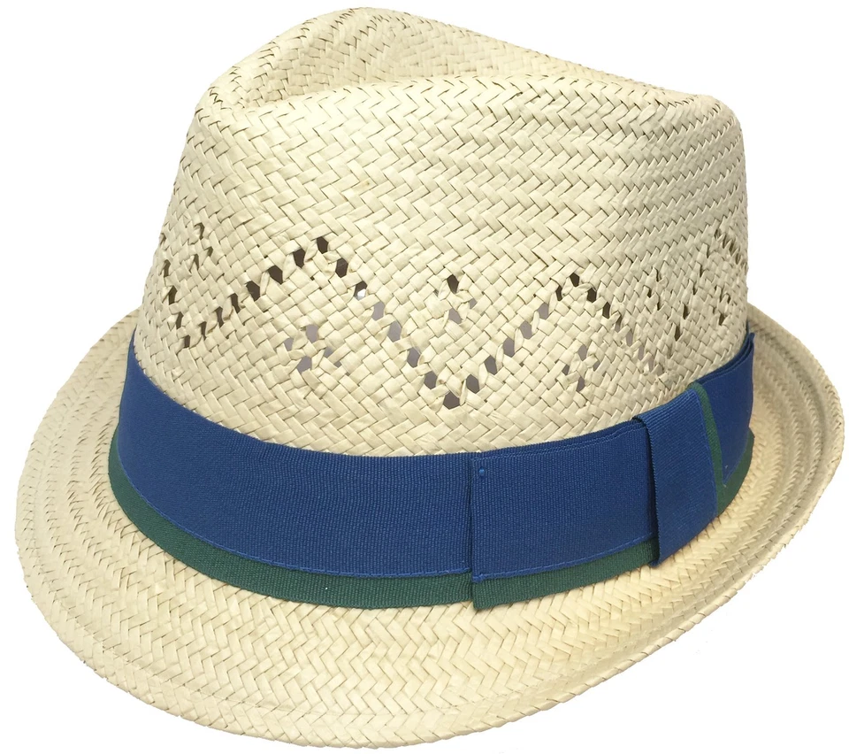 Sombrero Trilby Playa Golf Paja Corona Ventilada Toyo Fedora Cambio de Cabeza Foto 2 de 3