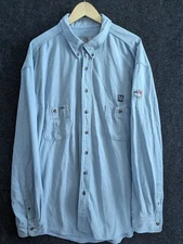 Tyndale FR Buttondown TVA Shirt 4XL Arc 9.1 USA Made Workwear Light Blue