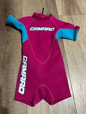 CAMARO Little Girls Pink Blue Shortie Wetsuit Size 2 EUC