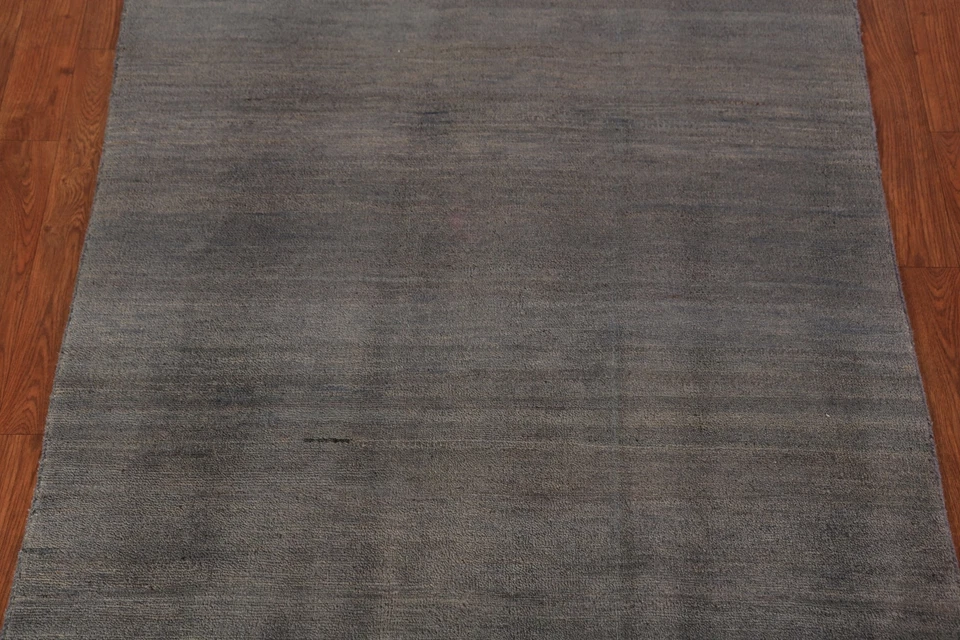 Handmade Gabbeh Solid Design Wool Modern Rug - Gray" 3x5 ft - Image 4 of 4