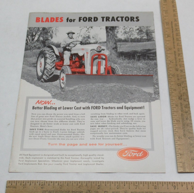 Ford TRACTOR BLADES - © 1955 - PAMPHLET - listing # 3878