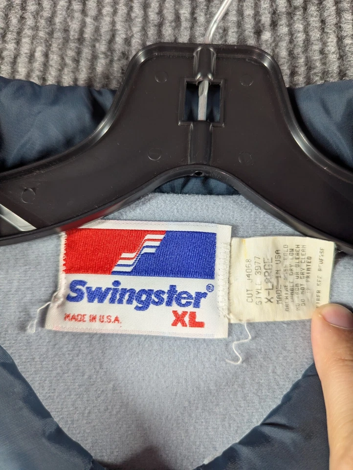 Chaqueta cortavientos a presión de colección Auburn Tigers para hombre XL gris Swingster hecha en EE. UU. Foto 3 de 4