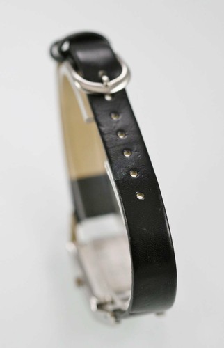 Nine & Co. Watch Women White Black Leather Water Resist Stainless Silver Quartz - Picture 3 of 3