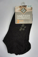 Nur Der 2 Paar Herren Sneaker Socken Baumwolle GröSse 39-42, Dunkelgrau
